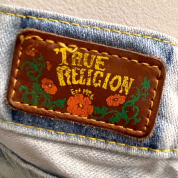 NWOT TRUE RELIGION LIGHT BLUE JEANS/SIZE 27US TALL/100%COTTON/FLARE/USA/LOW RISE - Picture 4 of 16